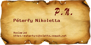 Péterfy Nikoletta névjegykártya