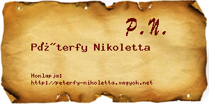 Péterfy Nikoletta névjegykártya