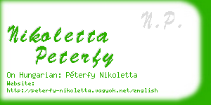 nikoletta peterfy business card
